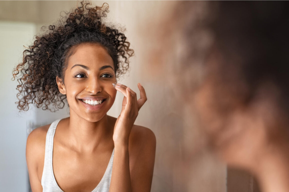woman with skincare routine for oily skin